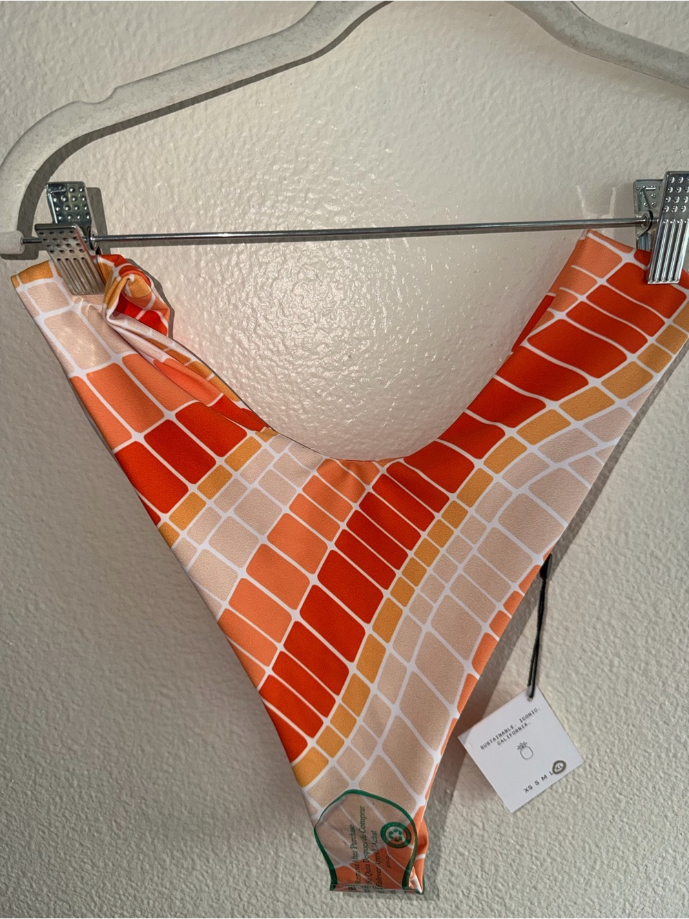 Skatie Orange Tile-Print Girls Swim Bottoms